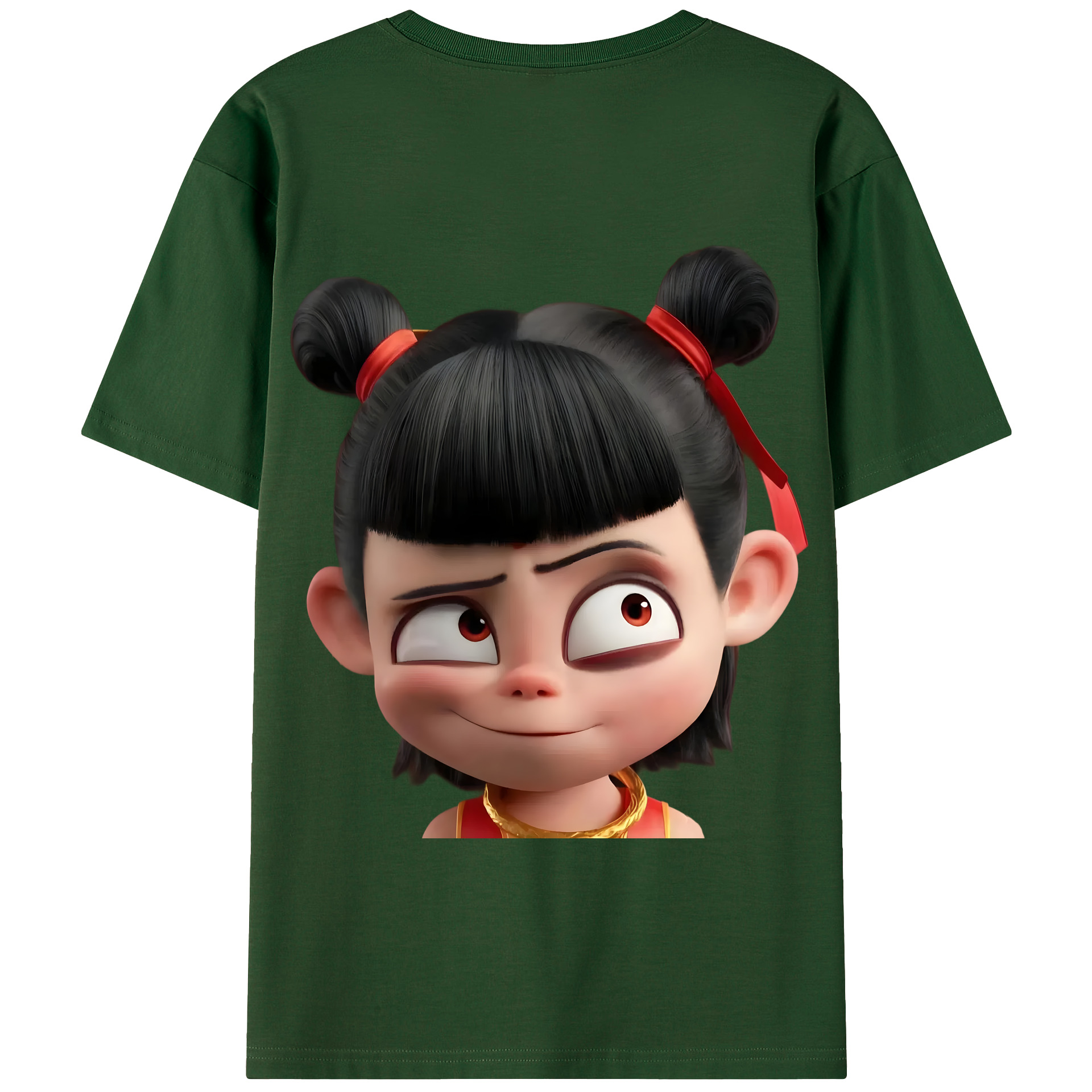 （画像用） Ne Zha 2 ナタ 魔童の大暴れ 綿100％半袖Tシャツ（背面プリント）